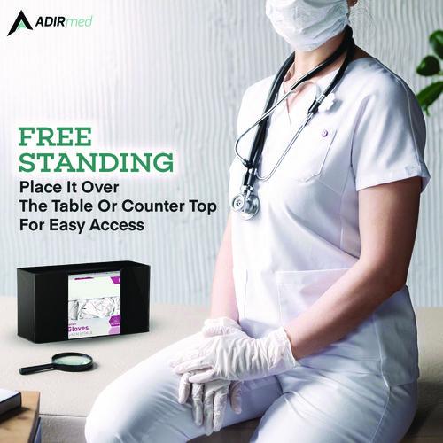 Image of AdirMed ADI90201BLKMK Acrylic Glove Dispenser, Single Box Capacity, 10.2 x 3.5 x 5.3, Black