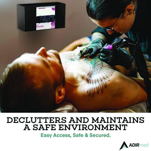 Image of AdirMed ADI90201BLKMK Acrylic Glove Dispenser, Single Box Capacity, 10.2 x 3.5 x 5.3, Black