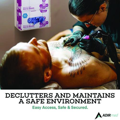 Image of AdirMed ADI90202MK Acrylic Glove Dispenser, Double Box Capacity, 10.2 x 3.5 x 10.8, Clear