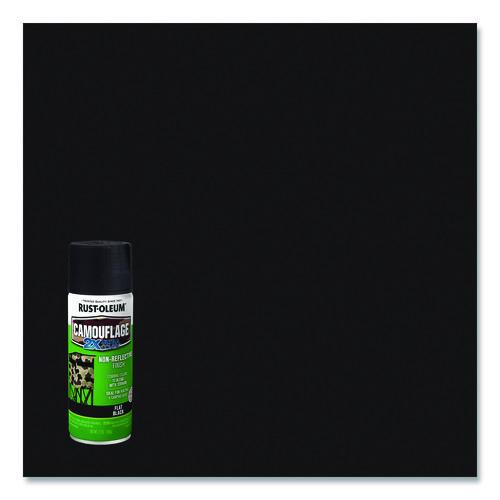 Image of Rust-Oleum® 279179 Camouflage Spray Paint, Flat Black, 12 oz Aerosol Can