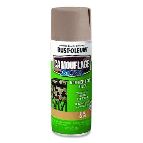 Image of Rust-Oleum® 279177 Camouflage Spray Paint, Flat Khaki, 12 oz Aerosol Can
