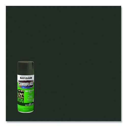 Image of Rust-Oleum® 279175 Camouflage Spray Paint, Flat Deep Forest Green, 12 oz Aerosol Can