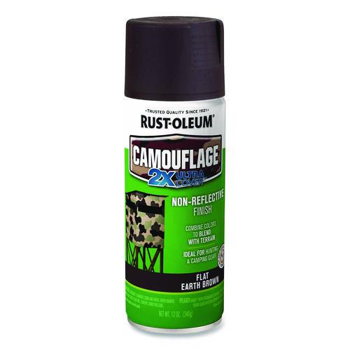 Image of Rust-Oleum® 279178 Camouflage Spray Paint, Flat Earth Brown, 12 oz Aerosol Can