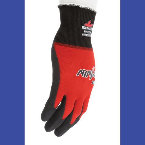 Image of MCR Safety N96970S Ninja BNF N96970 Gloves, 10" Long, Small, Black/Red, 12 Pairs