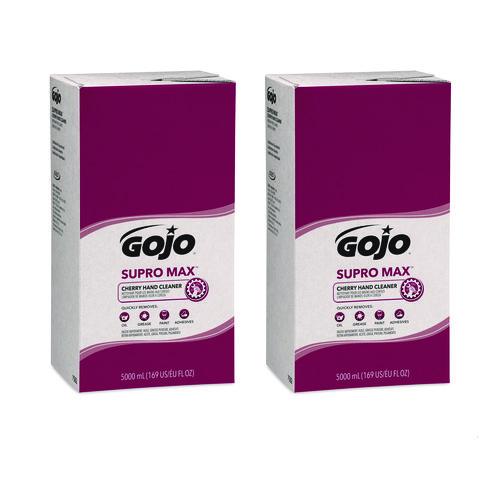 Image of GOJO® 7582-02 SUPRO MAX Heavy Duty Hand Cleaner, Refill for GOJO PRO TDX Touch-Free Dispenser, Cherry Scent, 5,000 mL, 2/Carton