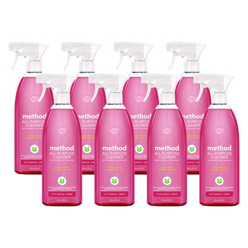 Image of Method® 377540 All Surface Cleaner, Pink Grapefruit, 28 Oz Spray Bottle, 8/carton