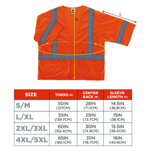 Image of ergodyne® 22017 GloWear 8310HL Type R Class 3 Economy Mesh Vest, 2X-Large to 3X-Large, Orange