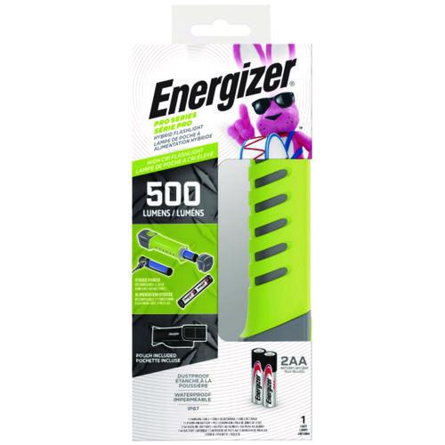 Image of Energizer® ENYPHH21 Pro Series Hybrid Handheld, Rechargeable Lithium Ion Battery/2 AA Batteries (Included), Gray/Green