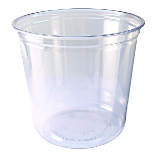 Image of Fabri-Kal® 000000000009501036 Recycleware Round Deli Container, 24 oz, 4.6" Diameter x 3.6" h, Clear, Plastic, 500/Carton
