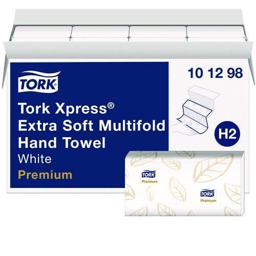 Image of Tork® 101298 Xpress Extra Soft Multifold Towel, 2-Ply, 9.12 x 12.8, White, 94 Towels/Pack,16 Packs/Carton