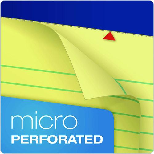 Image of Ampad® Perforated Writing Pads, Wide/Legal Rule, (50) Canary 8.5 x 14 Sheets, Dozen
