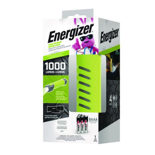 Image of Energizer® ENYPHH62 Pro Series Handheld High CRI Flashlight, Rechargeable Lithium Ion Battery/6 AAA Batteries (Included), Gray/Green