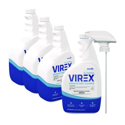Image of Diversey CBD540540 Virex All-Purpose Disinfectant Cleaner, Lemon Scent, 32 Oz Spray Bottle, 4/carton