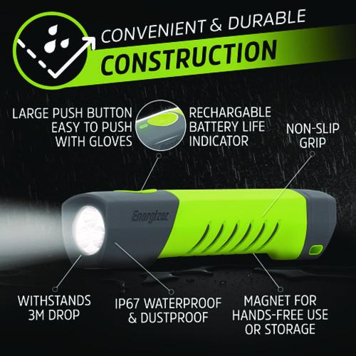 Image of Energizer® ENYPHH21 Pro Series Hybrid Handheld, Rechargeable Lithium Ion Battery/2 AA Batteries (Included), Gray/Green