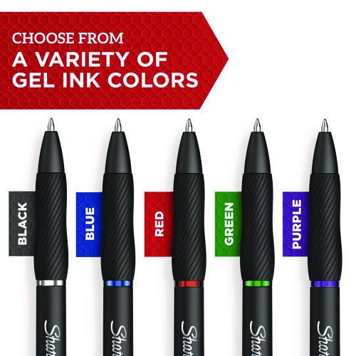 Image of Sharpie® S-Gel 2096134 S-GEL HIGH-PERFORMANCE GEL PEN, RETRACTABLE, MEDIUM 0.7 MM, BLACK INK, BLACK BARREL, 4/PACK