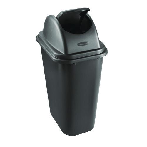 Image of Rubbermaid® Commercial FG306600BLA Rectangular Free-Swinging Plastic Lids, Black