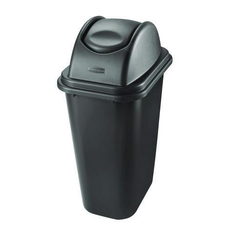 Image of Rubbermaid® Commercial FG306600BLA Rectangular Free-Swinging Plastic Lids, Black