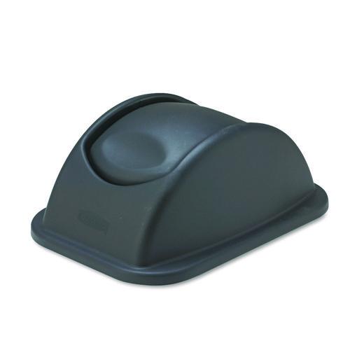 Image of Rubbermaid® Commercial FG306600BLA Rectangular Free-Swinging Plastic Lids, Black