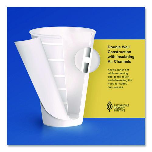 Image of SOLO® DWTG20W Thermoguard Insulated Paper Hot Cups, 20 oz, White Sustainable Forest Design, 600/Carton