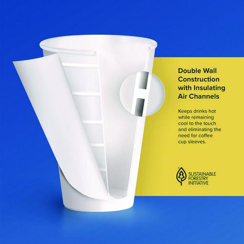 Image of SOLO® DWTG24W Thermoguard Insulated Paper Hot Cups, 24 oz, White Sustainable Forest Design, 600/Carton