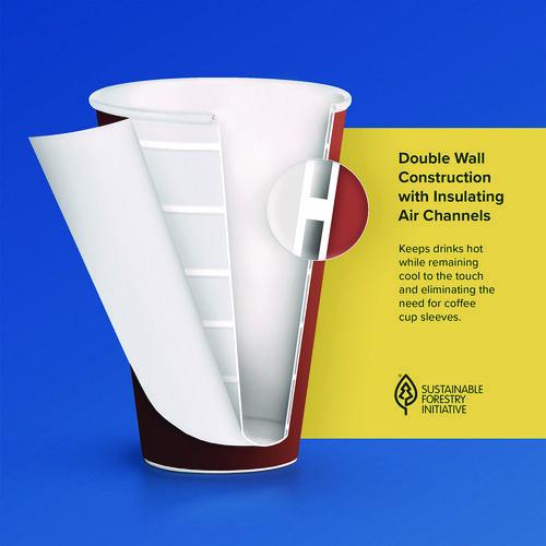 Image of SOLO® DWTG20ST Thermoguard Insulated Paper Hot Cups, 20 oz, Steam Print Design, 600/Carton