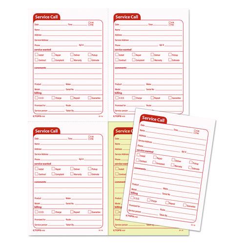 Image of TOPS 4100 Service Call Book, Two-Part Carbonless, 5.5 x 3.88, 4 Forms/Sheet, 200 Forms Total