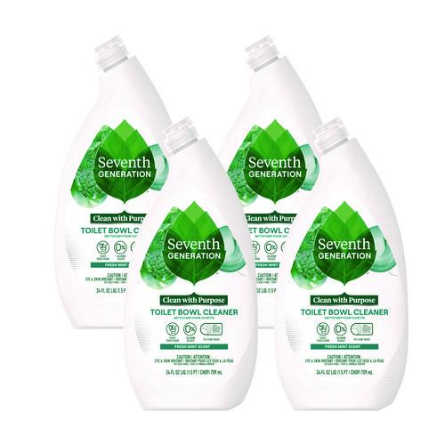Image of Seventh Generation® 10732913451668 Toilet Bowl Cleaner, Fresh Mint Scent, 24 oz Bottle, 4/Carton
