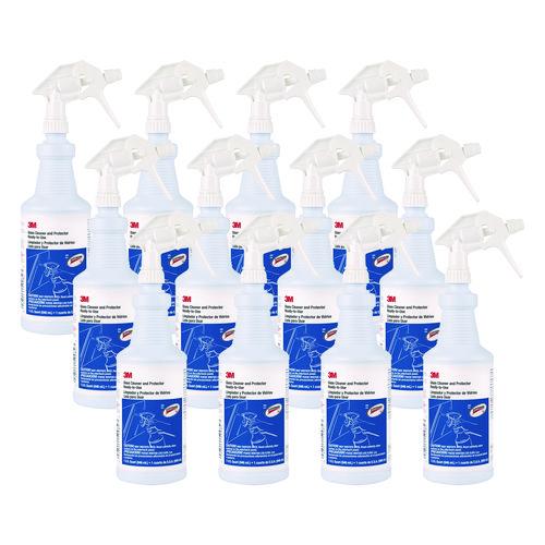 Image of 3M 85788 Ready-To-Use Glass Cleaner With Scotchgard, Apple, 32 Oz Spray Bottle, 12/carton