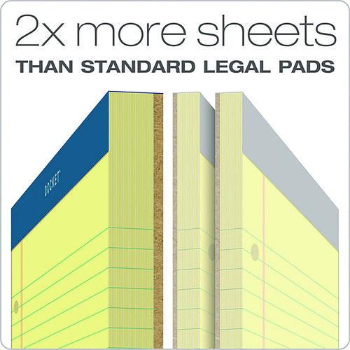 Image of TOPS 63383 Double Docket Ruled Pads with Extra Sturdy Back, Medium/College Rule, (100) Canary Yellow 8.5 x 11 Sheets