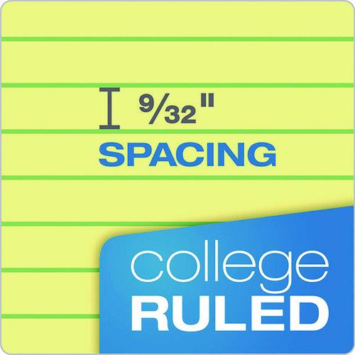 Image of TOPS 63383 Double Docket Ruled Pads with Extra Sturdy Back, Medium/College Rule, (100) Canary Yellow 8.5 x 11 Sheets