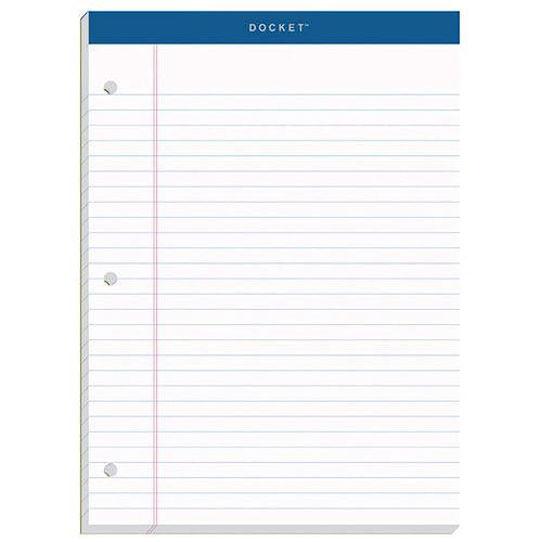 Image of TOPS 63379 Double Docket Ruled Pads with Extra Sturdy Back, Wide/Legal Rule, (100) White 8.5 x 11 Sheets