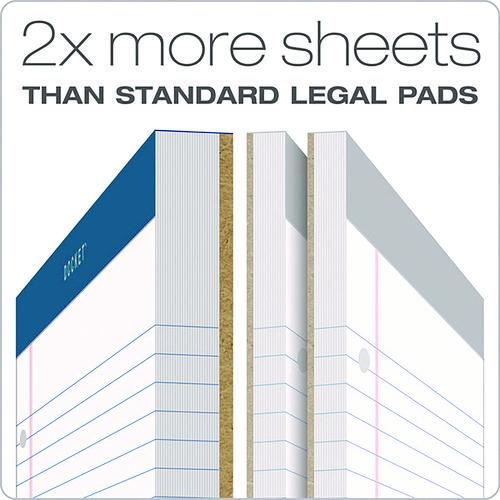 Image of TOPS 63379 Double Docket Ruled Pads with Extra Sturdy Back, Wide/Legal Rule, (100) White 8.5 x 11 Sheets