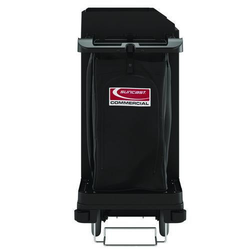 Image of Suncast Commercial® HKC1000 Standard Housekeeping Cart, Plastic, 1 Shelf, 24" x 62.13" x 49.75", Black