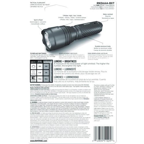 Image of Rayovac® RN3AAA-BXT Led Aluminum Flashlight, 3 Aaa Batteries (included), Black
