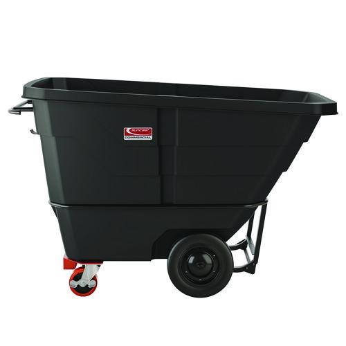 Image of Suncast Commercial® RMTTHD100 1 cu yd Heavy Duty Tilt Truck, Forkliftable Frame, 2,200 lb Capacity, Black/Red