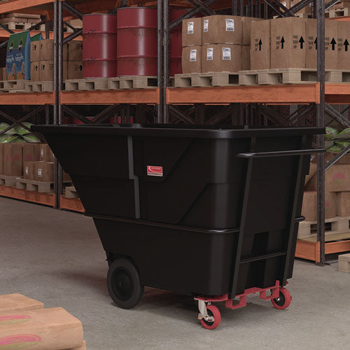 Image of Suncast Commercial® RMTTHD200 2 cu yd Heavy Duty Tilt Truck, Forkliftable Frame, 2,300 lb Capacity, Black/Red