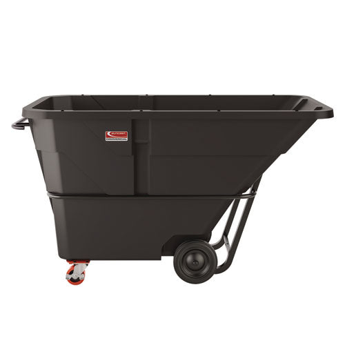 Image of Suncast Commercial® RMTTSD150 1.5 cu yd Standard Duty Tilt Truck, Forkliftable Frame, 1,300 lb Capacity, Black/Red
