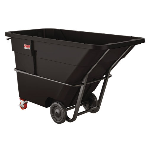 Image of Suncast Commercial® RMTTSD150 1.5 cu yd Standard Duty Tilt Truck, Forkliftable Frame, 1,300 lb Capacity, Black/Red