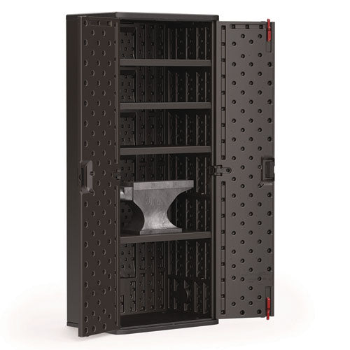 Image of Suncast Commercial® BMCCPD7204 Tall Storage Cabinet, Five Shelves: One Fixed, Four Adjustable, 30" x 20.25" x 72", Gray
