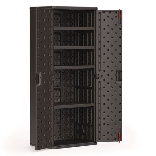 Image of Suncast Commercial® BMCCPD7204 Tall Storage Cabinet, Five Shelves: One Fixed, Four Adjustable, 30" x 20.25" x 72", Gray