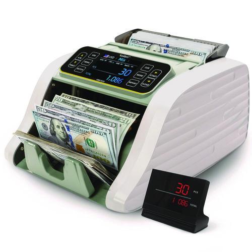 Image of Kolibri KBR-500 KBR-500 Mixed Denomination Bill Counter, 1,200 Bills/Min, 9.2" x 14.3" x 13", Light Gray/Black