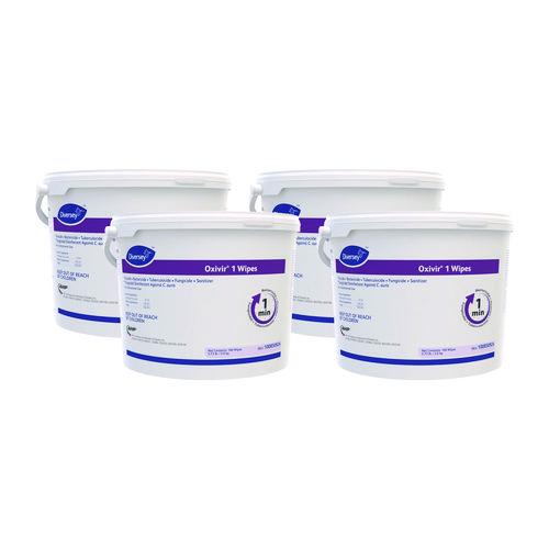 Image of Diversey 100850924 Oxivir 1 Wipes, 1-Ply, 11 x 12, 160/Canister, 4 Canisters/Carton