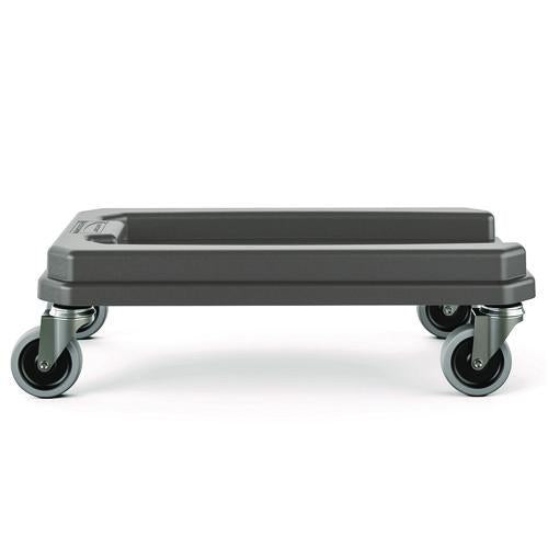 Image of Suncast Commercial® TCNDOLLY 23 Gallon Resin Slim Trash Can Dolly, 11.88" x 20.78" x 6.18", Gray