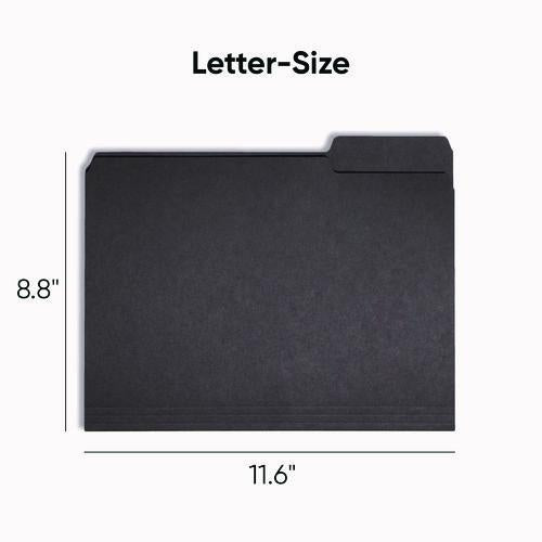 Image of Smead 10243 Interior File Folders, 1/3-Cut Tabs: Assorted, Letter Size, 0.75" Expansion, Black/Gray, 100/Box