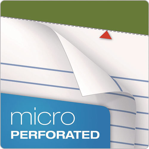 Image of Ampad® 20-172R Earthwise by Ampad Recycled Writing Pad, Solid Green Politex Headband, Wide/Legal Rule, (50) White 8.5 x 11 Sheets, Dozen