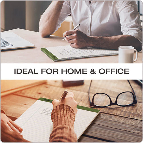 Image of Ampad® 20-172R Earthwise by Ampad Recycled Writing Pad, Solid Green Politex Headband, Wide/Legal Rule, (50) White 8.5 x 11 Sheets, Dozen