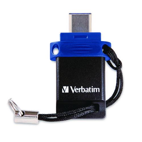 Image of Verbatim® 71275 Store n' Go Dual USB 3.2 Gen 1 Flash Drive for USB-C Devices, Blue