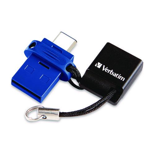 Image of Verbatim® 71275 Store n' Go Dual USB 3.2 Gen 1 Flash Drive for USB-C Devices, Blue