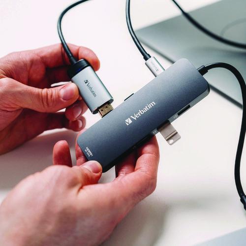 Image of Verbatim® 32151 USB-C Pro Multiport Hub8 Port, Gray