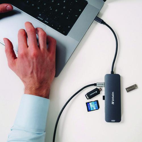 Image of Verbatim® 32151 USB-C Pro Multiport Hub8 Port, Gray
